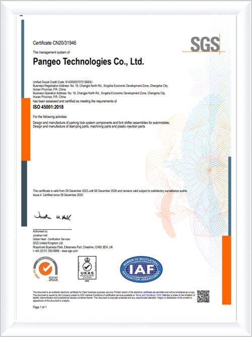 ISO45001 System Certificate